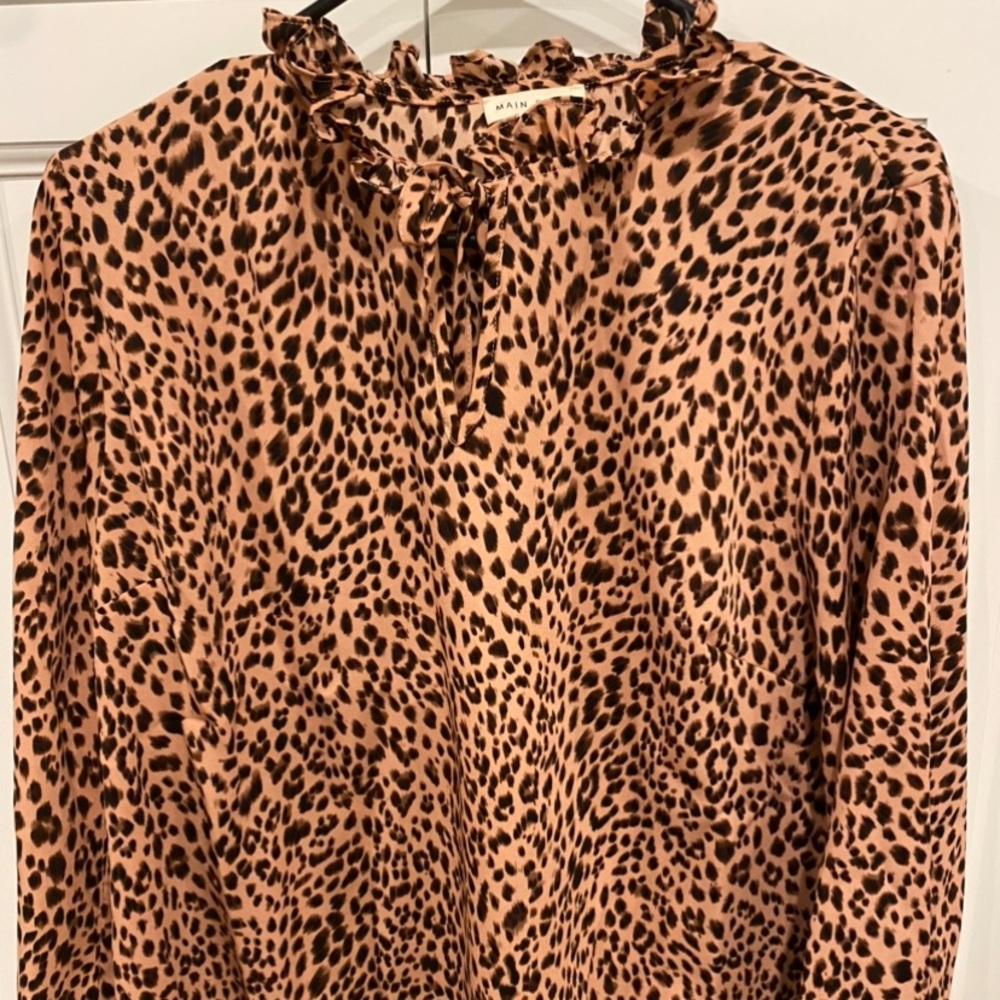 🌾SILKY RUFFLE MOCK NECK BUBBLE SLEEVE TOP - Picture 6 of 6